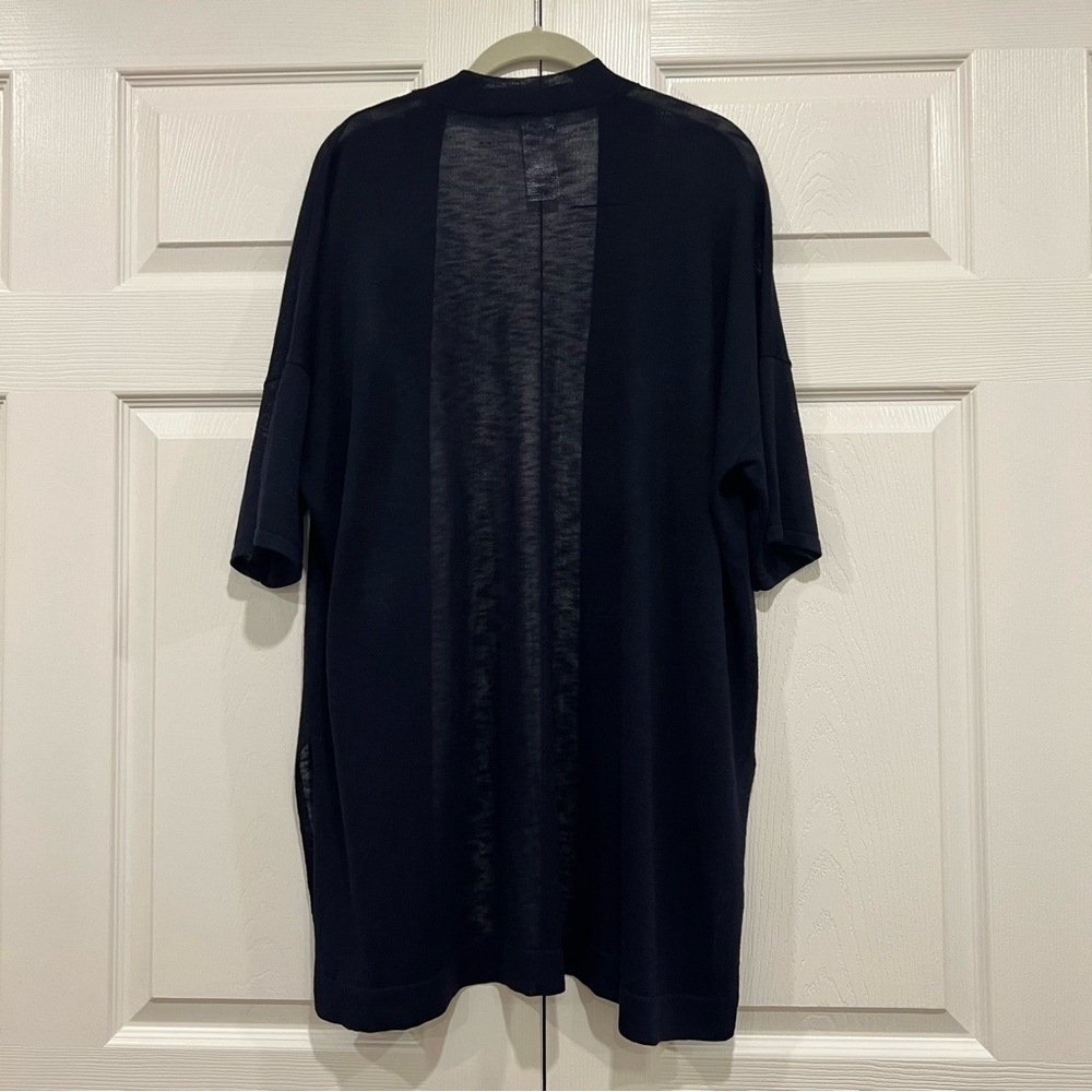 Chico's Open Front Cardigan Sweater Sheer Classic Navy Womens 0P Small Petite - Picture 2 of 7